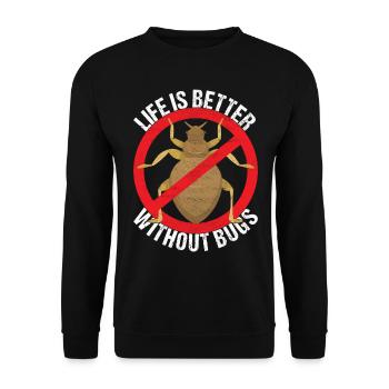 Pest Control Exterminators - Unisex Sweatshirt - black - Front - Alina (178cm) & Michal (187cm)