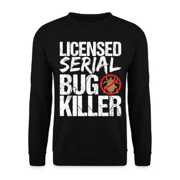 Pest Control Exterminators - Unisex Sweatshirt - black - Front - Alina (178cm) & Michal (187cm)