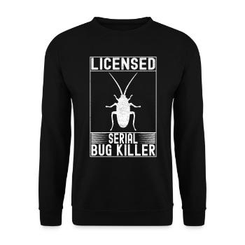 Pest Control Exterminators - Unisex Sweatshirt - black - Front - Alina (178cm) & Michal (187cm)