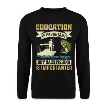 L’éducation est importante, mais la pêche à l’achigan l’est - Sweat-shirt Unisexe - noir - Devant - Alina (178cm) & Michal (187cm)