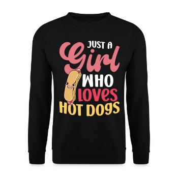 Hot Dog Adult Girl Juste une fille qui - Sweat-shirt Unisexe - noir - Devant - Alina (178cm) & Michal (187cm)