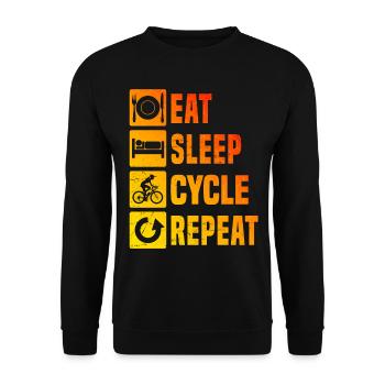 Radfahrer Mountainbike Mtb Radfahren Damen - Unisex Pullover - Schwarz - Vorne - Alina (178cm) & Michal (187cm)