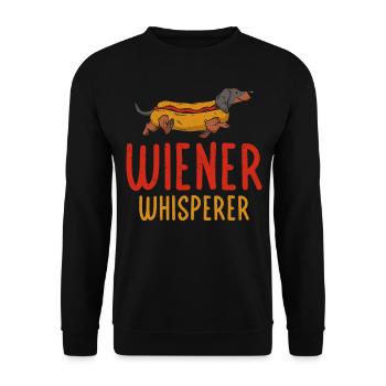 Hot Dog Adult Humor Pun Naughty - Unisex Pullover - Schwarz - Vorne - Alina (178cm) & Michal (187cm)