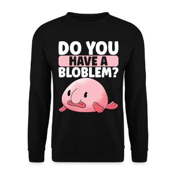 Poisson blob mignon poisson laid - Sweat-shirt Unisexe - noir - Devant - Alina (178cm) & Michal (187cm)