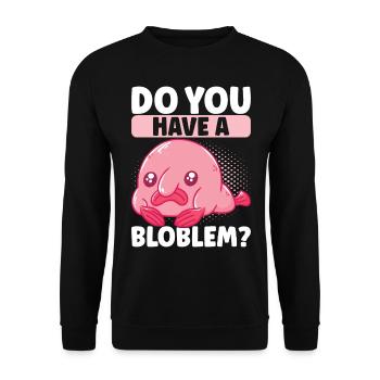 Poisson blob mignon poisson laid - Sweat-shirt Unisexe - noir - Devant - Alina (178cm) & Michal (187cm)