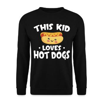 Hot Dog Adult Kid This Kid Loves - Unisex Sweatshirt - black - Front - Alina (178cm) & Michal (187cm)