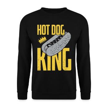 Hot Dog Adult King Hot Dog King - Unisex Pullover - Schwarz - Vorne - Alina (178cm) & Michal (187cm)