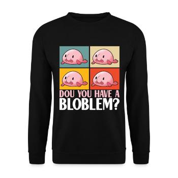 Poisson blob mignon poisson laid - Sweat-shirt Unisexe - noir - Devant - Alina (178cm) & Michal (187cm)