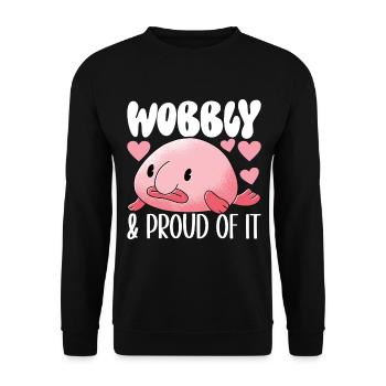 Poisson blob mignon poisson laid - Sweat-shirt Unisexe - noir - Devant - Alina (178cm) & Michal (187cm)
