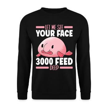 Poisson blob mignon poisson laid - Sweat-shirt Unisexe - noir - Devant - Alina (178cm) & Michal (187cm)