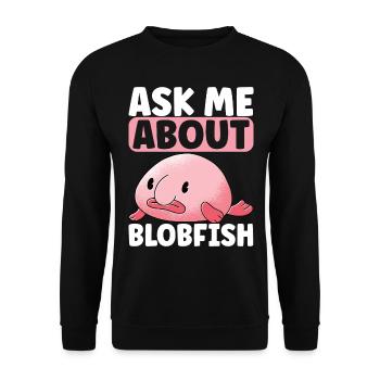 Poisson blob mignon poisson laid - Sweat-shirt Unisexe - noir - Devant - Alina (178cm) & Michal (187cm)