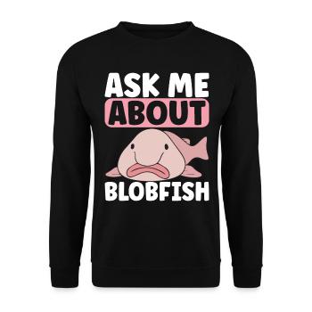 Poisson blob mignon poisson laid - Sweat-shirt Unisexe - noir - Devant - Alina (178cm) & Michal (187cm)