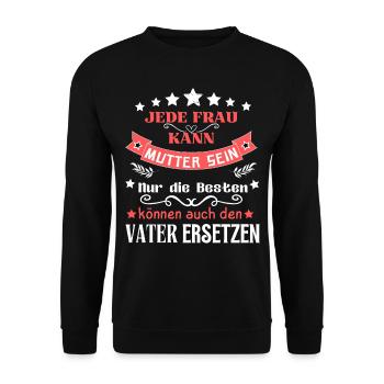 Schöner Spruch für Mütter - Muttertag - super Mama - Unisex Pullover - Schwarz - Vorne - Alina (178cm) & Michal (187cm)