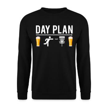 Disc Golf Day Plan Disc Golf Player Disc Golfer - Unisex Pullover - Schwarz - Vorne - Alina (178cm) & Michal (187cm)