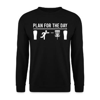 Disc Golf Player Plan for the day - Unisex Pullover - Schwarz - Vorne - Alina (178cm) & Michal (187cm)