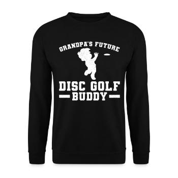 Grandpa's future disc golf buddy Disc Golfer Kids - Unisex Sweatshirt - black - Front - Alina (178cm) & Michal (187cm)
