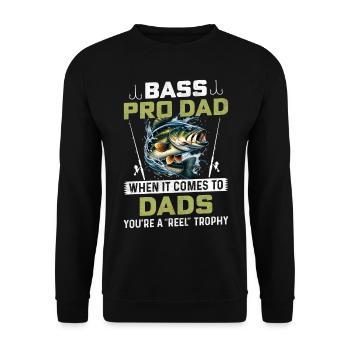 Bass Pro Dad - Unisex Sweatshirt - black - Front - Alina (178cm) & Michal (187cm)