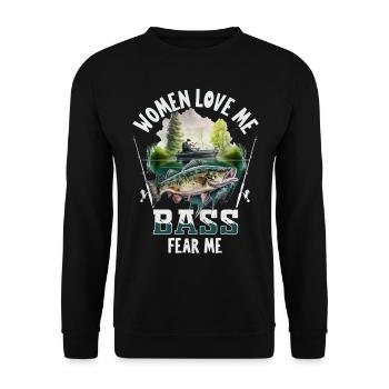 Women love Me Bass fear me - Unisex Sweatshirt - black - Front - Alina (178cm) & Michal (187cm)