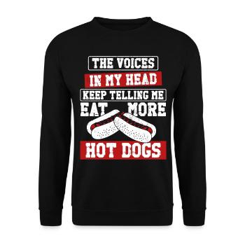 Hot Dog Adulte Les Voix Dans Mon - Sweat-shirt Unisexe - noir - Devant - Alina (178cm) & Michal (187cm)