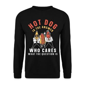 Hot Dog Adult Hot Dog Is The - Unisex Sweatshirt - black - Front - Alina (178cm) & Michal (187cm)