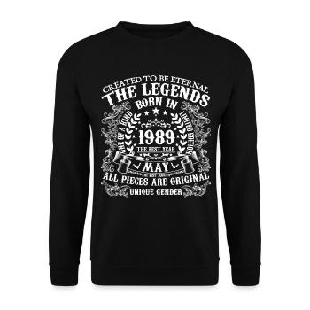 May 1989 Birthday 1989 May Best Year - Unisex Sweatshirt - black - Front - Alina (178cm) & Michal (187cm)