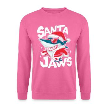 Santa Jaws witziges Hai Weihnachtsshirt - Unisex Pullover - Pink - Vorne