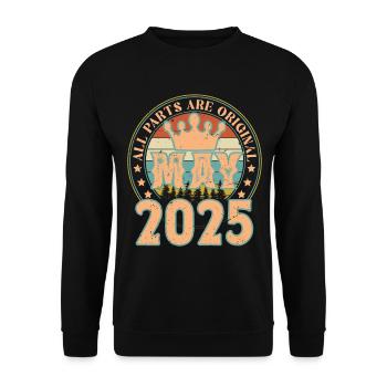 May 2025. May 2025 Birthday Gift. May 2025 - Unisex Sweatshirt - black - Front - Alina (178cm) & Michal (187cm)
