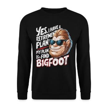 Plan de pension Bigfoot Tshirt drôle des pensions Bigfoot - Sweat-shirt Unisexe - noir - Devant - Alina (178cm) & Michal (187cm)