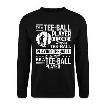 Je suis un joueur de tee-ball. J’adore jouer au tee-ball - Sweat-shirt Unisexe - noir - Devant - Alina (178cm) & Michal (187cm)