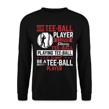 Je suis un joueur de tee-ball. J’adore jouer au tee-ball - Sweat-shirt Unisexe - noir - Devant - Alina (178cm) & Michal (187cm)