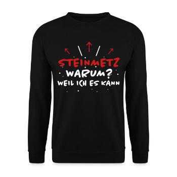 Steinmetz Spruch Beruf Lustiges Steinmetz Geschenk - Unisex Pullover - Schwarz - Vorne - Alina (178cm) & Michal (187cm)
