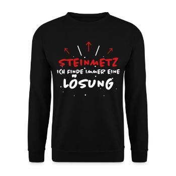 Steinmetz Spruch Beruf Lustiges Steinmetz Geschenk - Unisex Pullover - Schwarz - Vorne - Alina (178cm) & Michal (187cm)