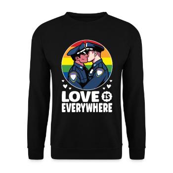 L’amour est partout : les flics gays - Sweat-shirt Unisexe - noir - Devant - Alina (178cm) & Michal (187cm)