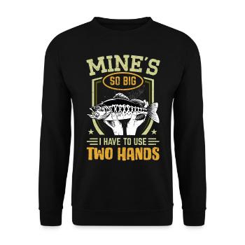 Le mien est si gros que je dois utiliser deux mains - Sweat-shirt Unisexe - noir - Devant - Alina (178cm) & Michal (187cm)
