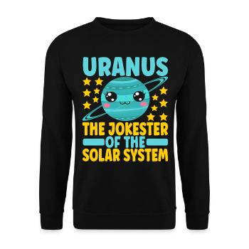 Astronomie Mignonne Planète Système Solaire Galaxie - Sweat-shirt Unisexe - noir - Devant - Alina (178cm) & Michal (187cm)
