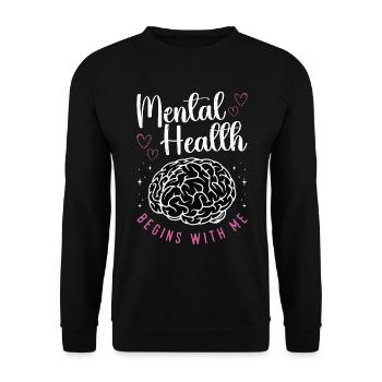 Psychiatrist Mental Health Begins With Social Work - Unisex Pullover - Schwarz - Vorne - Alina (178cm) & Michal (187cm)