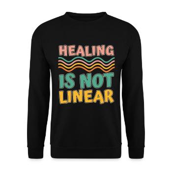 Psychiatrist Healing Is Not Linear Psychotherapy - Unisex Sweatshirt - black - Front - Alina (178cm) & Michal (187cm)