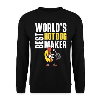Hot Dog Adulte Le meilleur hot-dog du monde - Sweat-shirt Unisexe - noir - Devant - Alina (178cm) & Michal (187cm)