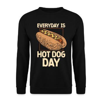 Hot Dog Adult Every Day Is Hot Dog - Unisex Sweatshirt - black - Front - Alina (178cm) & Michal (187cm)