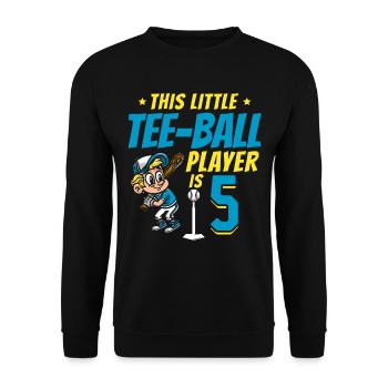 Tee-ball player Party 5th Birthday Tee-ball player - Unisex Pullover - Schwarz - Vorne - Alina (178cm) & Michal (187cm)