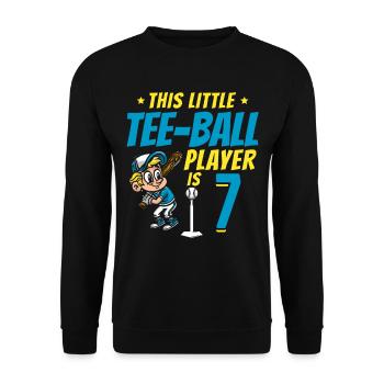 Tee-ball player Party 7th Birthday Tee-ball player - Unisex Pullover - Schwarz - Vorne - Alina (178cm) & Michal (187cm)