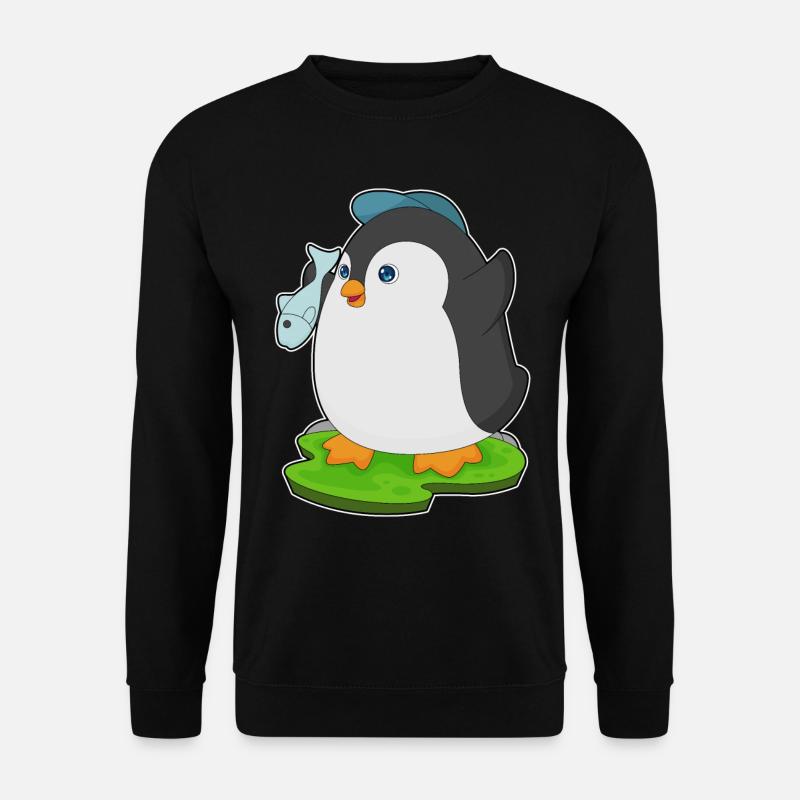 Pinguin Fisch - Unisex Pullover - Schwarz