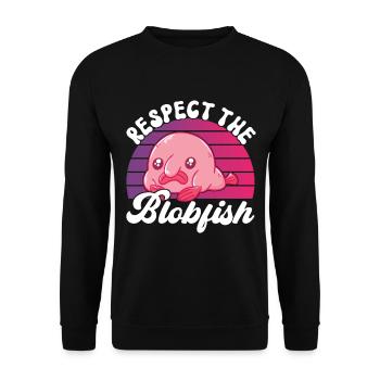 Poisson blob mignon poisson laid - Sweat-shirt Unisexe - noir - Devant - Alina (178cm) & Michal (187cm)