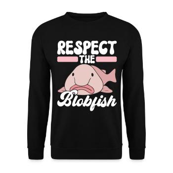 Poisson blob mignon poisson laid - Sweat-shirt Unisexe - noir - Devant - Alina (178cm) & Michal (187cm)