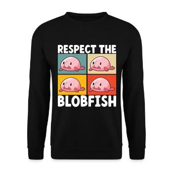 Poisson blob mignon poisson laid - Sweat-shirt Unisexe - noir - Devant - Alina (178cm) & Michal (187cm)