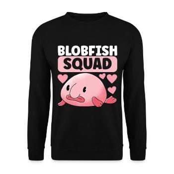 Poisson blob mignon poisson laid - Sweat-shirt Unisexe - noir - Devant - Alina (178cm) & Michal (187cm)