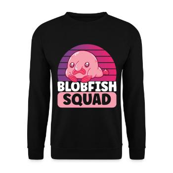 Poisson blob mignon poisson laid - Sweat-shirt Unisexe - noir - Devant - Alina (178cm) & Michal (187cm)