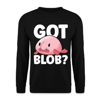 Poisson blob mignon poisson laid - Sweat-shirt Unisexe - noir - Devant - Alina (178cm) & Michal (187cm)