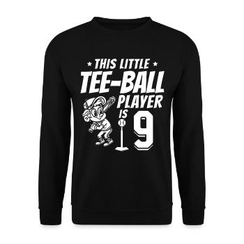 Joueur de tee-ball 9e anniversaire 9 ans Tee-ball - Sweat-shirt Unisexe - noir - Devant - Alina (178cm) & Michal (187cm)