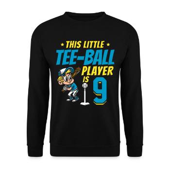 Tee-ball player Party 9th Birthday Tee-ball player - Unisex Pullover - Schwarz - Vorne - Alina (178cm) & Michal (187cm)